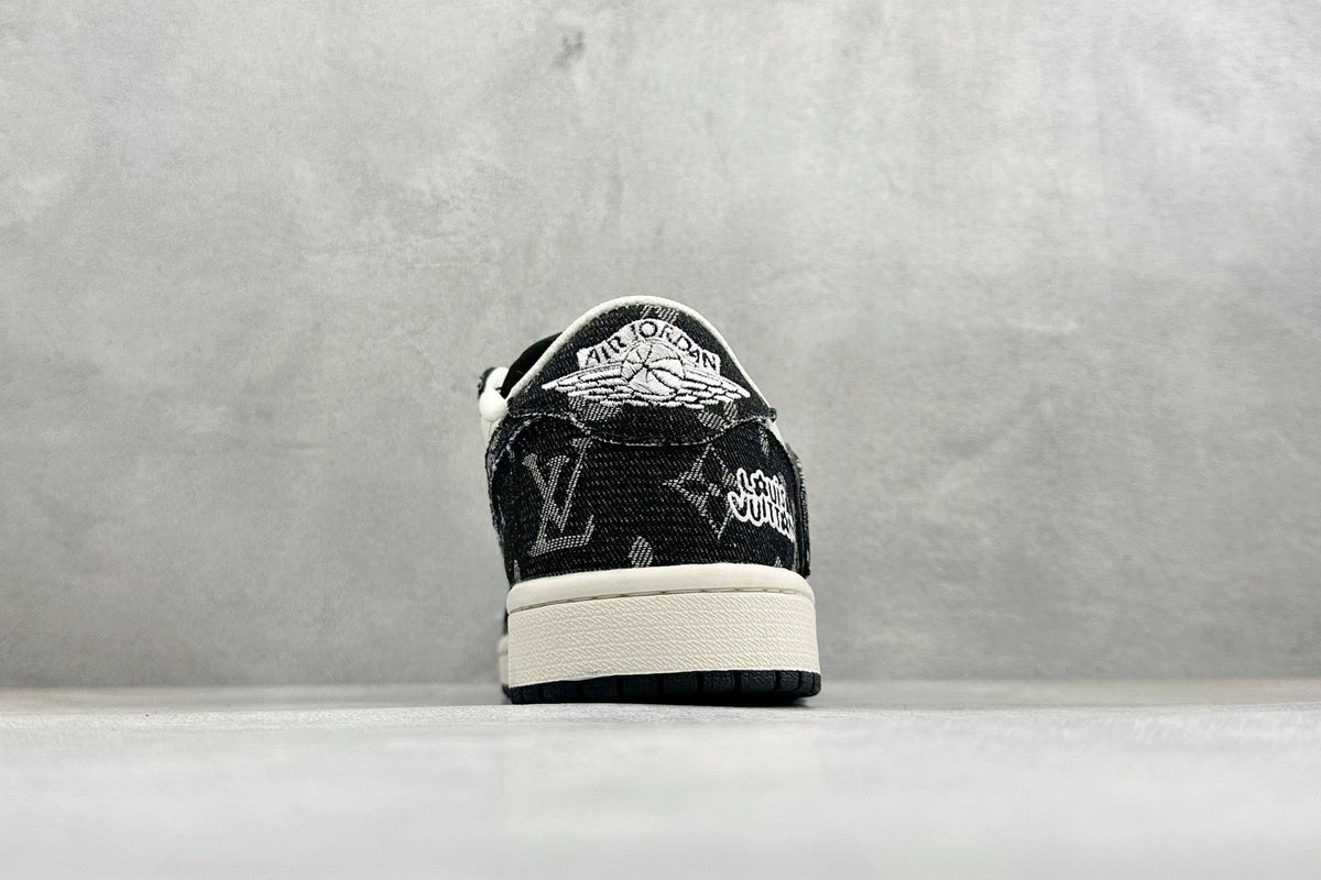AJ1 Low Travis Scott x LV Black Monogram Customs