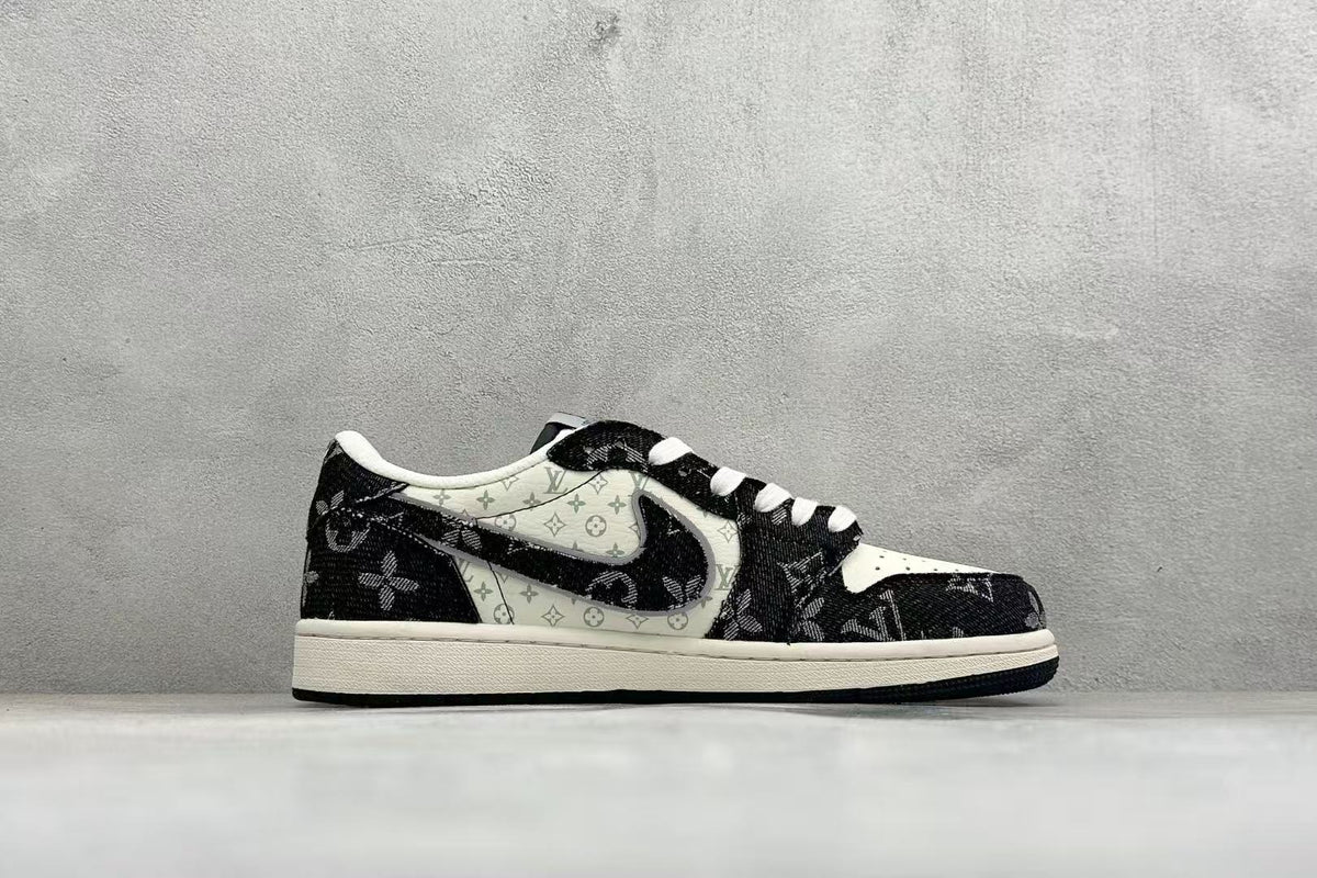 AJ1 Low Travis Scott x LV Black Monogram Customs